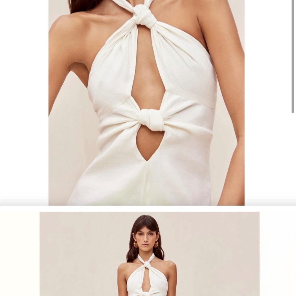 Cult Gaia Ivory Knotted Backless Dress NWT - Picture 2 of 9